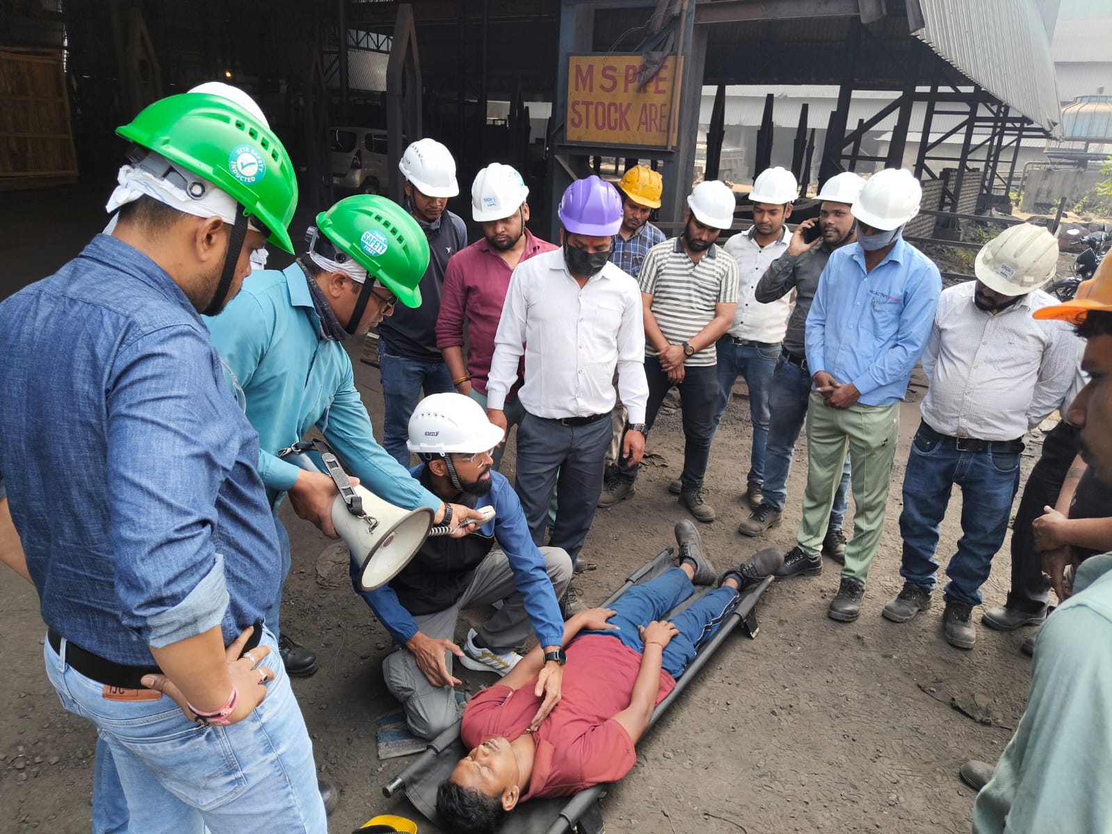 Medical consultation during HIRA CSR health drive at plant